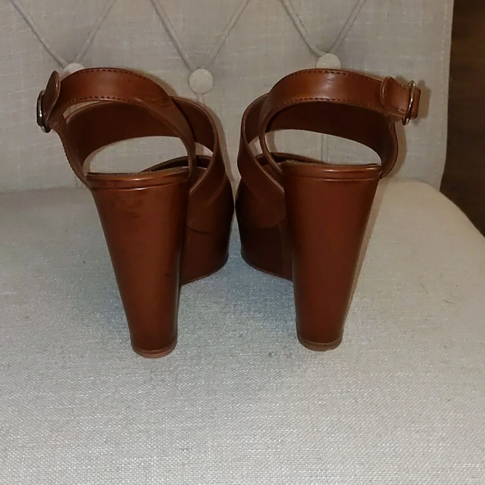 Prada Asymmetric Calfskin Wedge Sandal